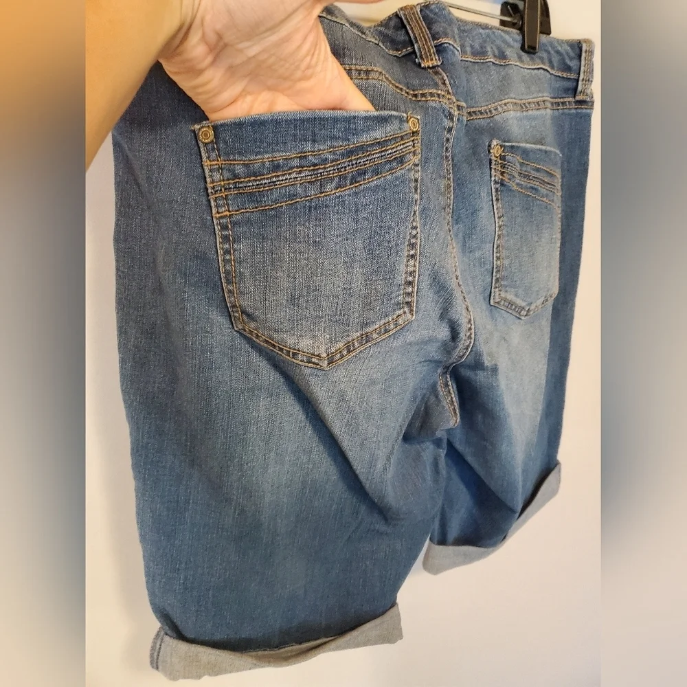 Long Womens Blue Denim Shorts